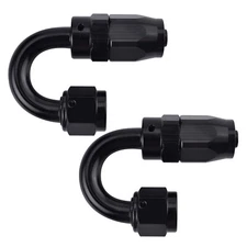 2pcs AN8 180 Degree Swivel Hose End Fitting Adaptor For Oil/Fuel/Gas Hose Line