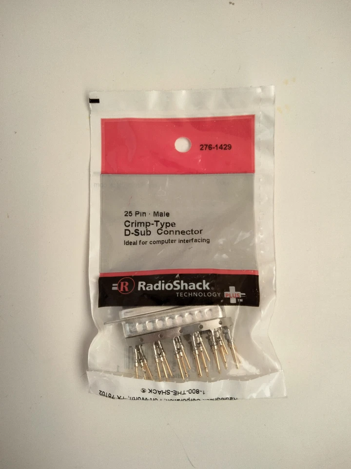 Crimp-Type D-Sub Connector, 25 Pin Male, RadioShack®, for Computer Interfacing - Image 2 of 4