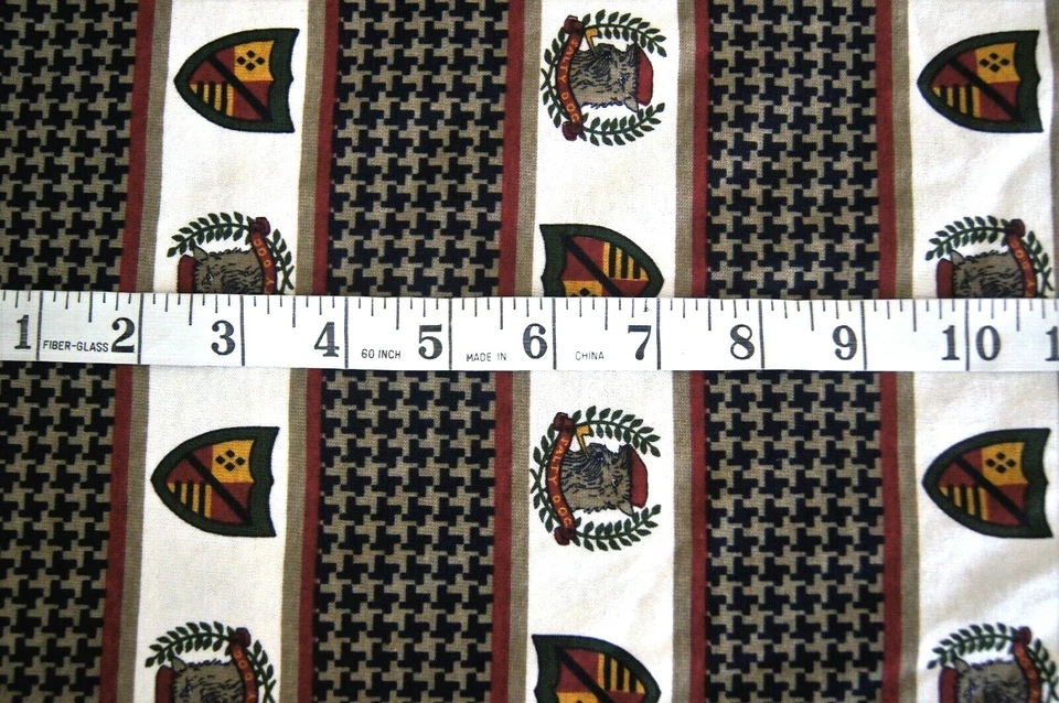 Tela tejida de algodón dorada roja a rayas pata de gallo de perro salada de colección 4 yardas 144" X 60" Foto 3 de 3