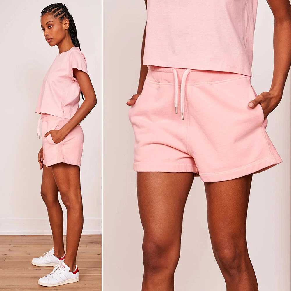 La Ligne NYC Super SHORTS Size M Blush Pink French Terry Cotton