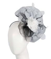 Black white racing fascinator flower by Max Alexander RRP: 99.95 100 AU Seller