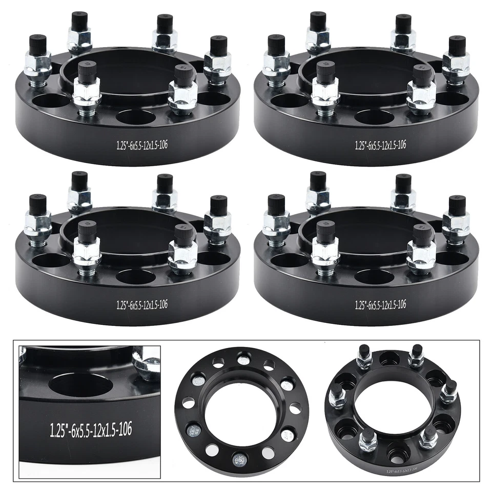 4PCS 6x5.5 Wheel Spacers 1.25" Hubcentric 6x139.7 for Tacoma 4Runner FJ Cruiser - Imagem 3 de 4