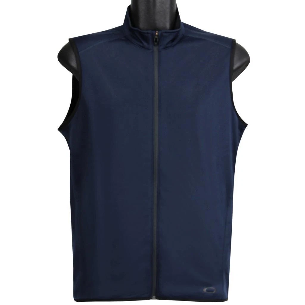 Oakley Range Vest Mens Size S Small Fathom Navy Blue Full Zip Sleeveless Vest