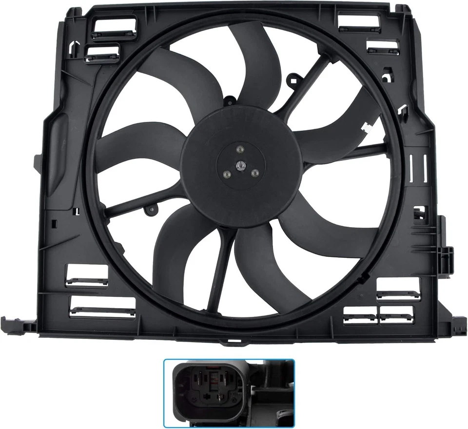 Radiator Cooling Fan For 2009-11 BMW 528i 2009-13 530i 2012-15 640i 2010-15 740i — 第 2/4 张图片