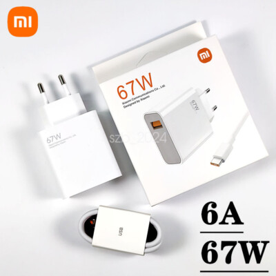 Xiaomi 67W Quick Wall Charger Adapter USB-C Cable Redmi Note10/11/11T/12Pro K60
