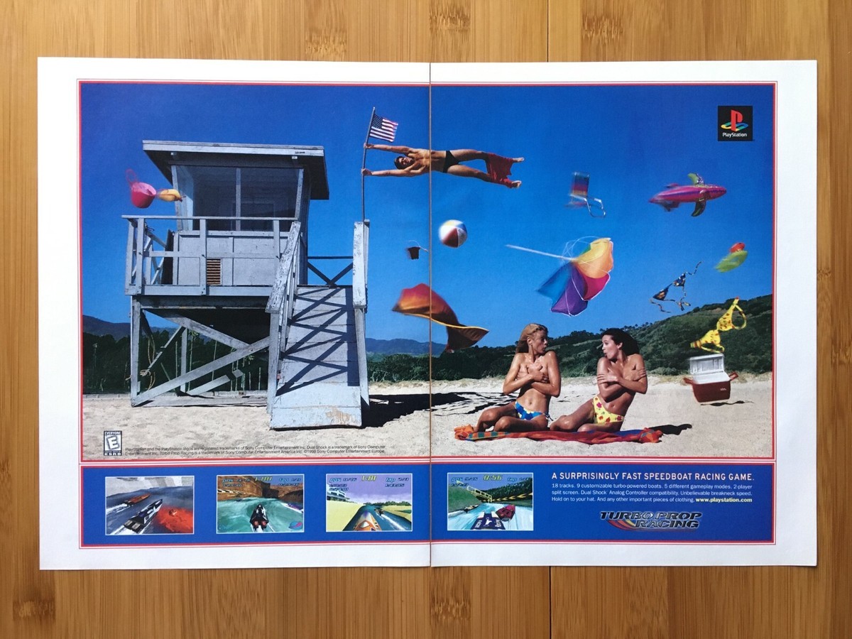 Turbo Prop Racing PS1 Playstation 1 1998 Vintage Print Ad/Poster