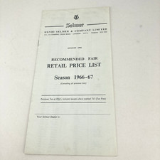 Selmer guitar and amp price list 1966-67