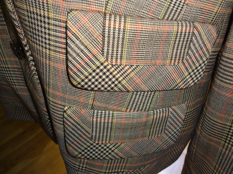 Blazer/chaqueta de carrera marrón a cuadros Ellen Tracy para mujer nueva con etiquetas talla 16 Foto 3 de 4