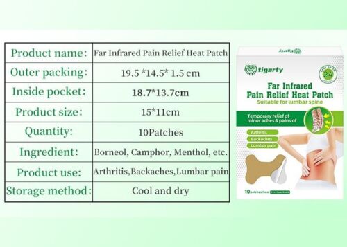20PCS Natural Lumbar Patches, Warming Herbal Patches for Knee Joint Neck Lumbar - Picture 5 of 17