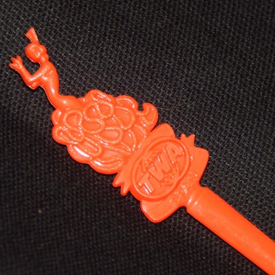 TWA SPAIN AIRLINE, RED SWIZZLE STICK 