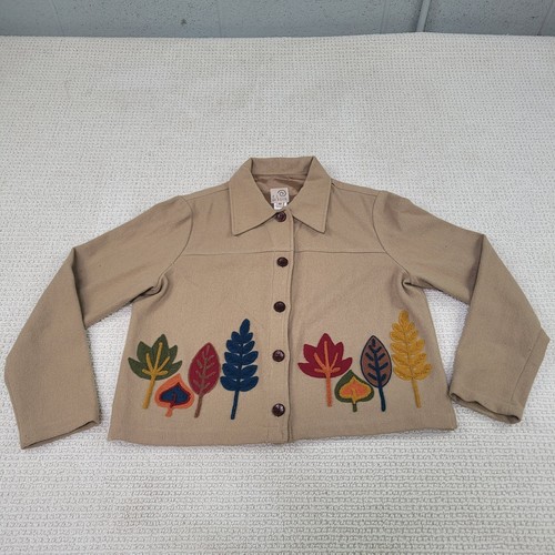 F.L. Mailk Top Damen mittelbraun Wolle Nylon Mischung Herbst Herbst Jacke Freizeit - Bild 1 von 12