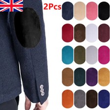 2Pcs Suede Leather Iron-on Oval Elbow Knee Patches DIY Repair Applique UK