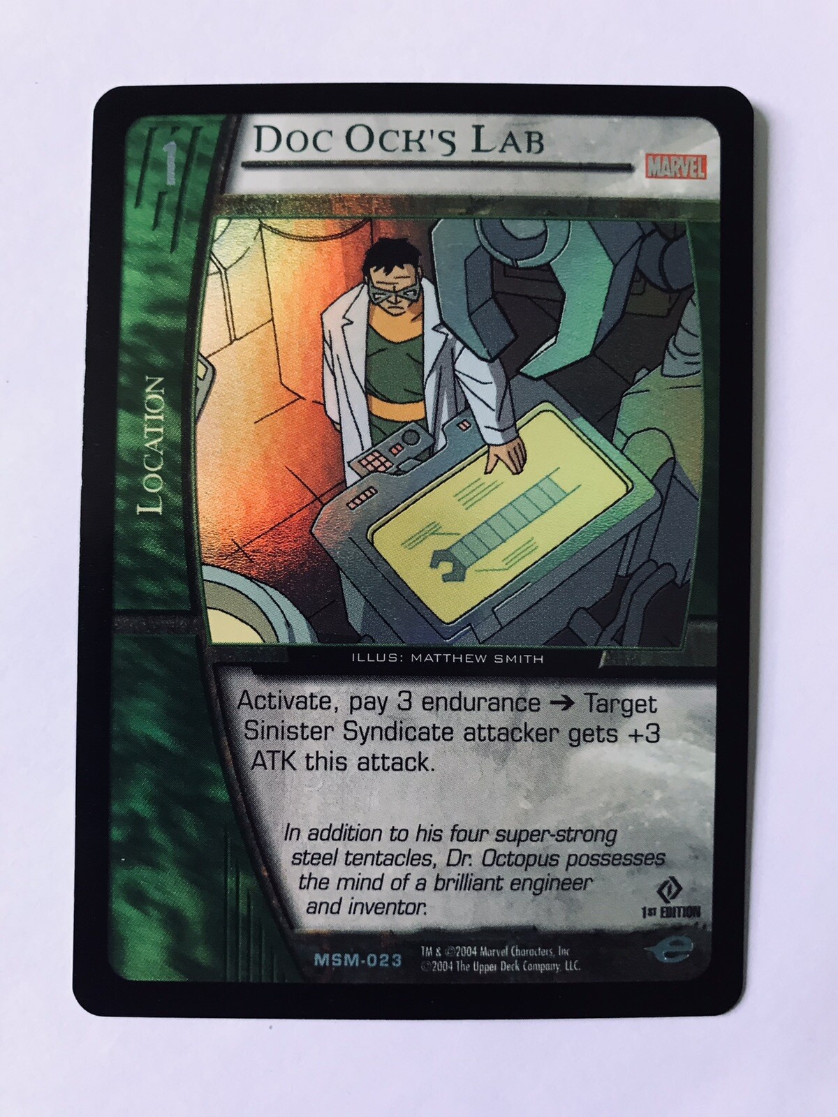 HOLO DOC OCK’S LAB 1st EDITION CARD VS SYSTEM *403 MSM-023 MARVEL V.S.