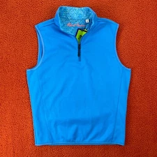 ROBERT GRAHAM Mens MEDIUM Quarter Zip Club House Offshore Golf Vest NEW $148