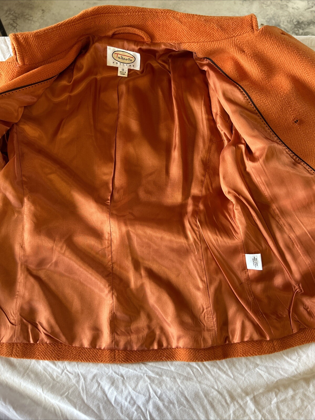 Talbots Orange Wool Basic Jacket Size 12 With Ove… - image 13