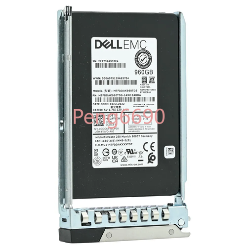 NEW Dell 960GB 2.5" SATA 6G PowerEdge 16G R660 R760 R860 R960 T560 Server SSD - Picture 2 of 6