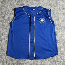 Duke Tank Top Jersey Large Blue Devils Sleeveless Button Up Duke XL Made In USA