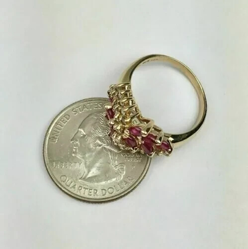 3Ct Marquise Cut Lab-Created Red Ruby Women Wedding Ring 14k Yellow Gold Plated - Afbeelding 3 van 7