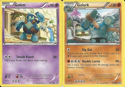 Pokemon Cards Golurk 41 98 Golett 34 98 Ancient Origins Evolution Nm Ebay