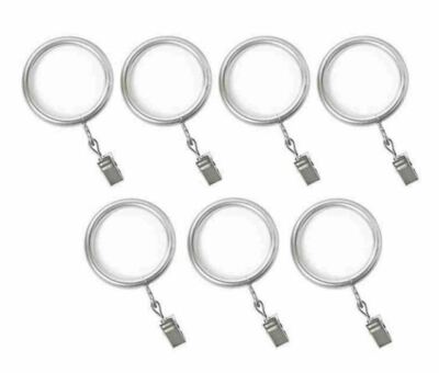 Cambria Transitions Clip Rings Curtain Drape Holder Brushed Nickel 1 Set of 7