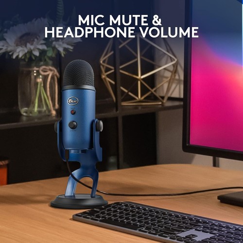 Logitech Blue Yeti USB Streaming Gaming Podcast PC Microphone - Blue - Picture 3 of 11