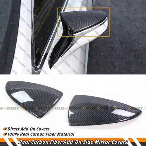 REAL CARBON FIBER ADDON SIDE MIRROR CAPS COVER FOR 21-25 LEXUS IS300 IS350 IS500