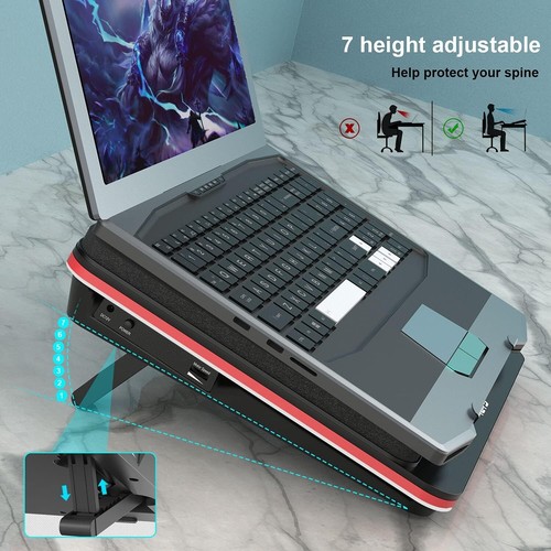 Lightweight GT500 Gaming Laptop Cooling Pad with Rapid Cooling Foam Technology - 第 7/10 張圖片