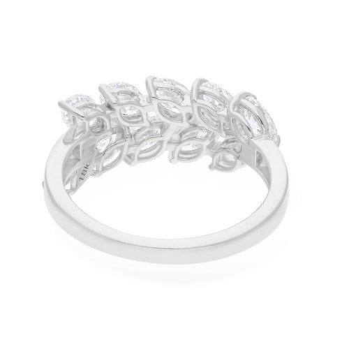1.97 Ct Lab Grown CVD Diamond Leaf Ring Women's Day Gift for her 18k White Gold - Picture 6 of 8