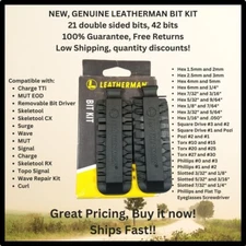 Leatherman Bit Kit 42 Driver Bits - Wave Charge Skeletool, Flat Torx Pozi Allen