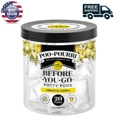 Poo-Pourri Before-You-Go Potty Pods, Original Citrus, 20 Count Toilet Pod - Lemo