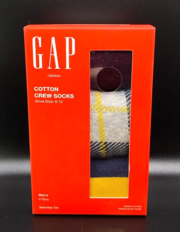 Gap Men's Socks 3 Pack Pairs Cotton Crew Dress Shoe Sizes 6-12 NIB NEW - Image 3 of 4