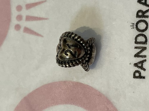 Genuine Pandora Oxidised Celebration Birthday 21st Heart Charm ALE 925 #791048