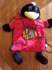 CHICAGO BLACKHAWKS NHL Authentic "Backpack Pals" Black & Red by Forever NWT $25