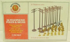 Bachmann 1931 O Plasticville Telephone Poles  Signs Box of 36 