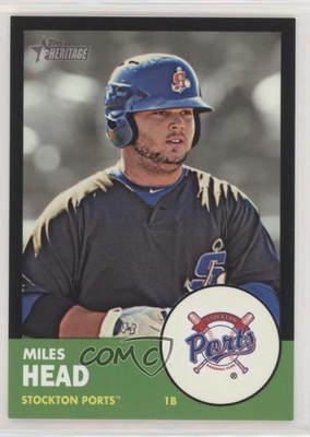 2012 Topps Heritage Minor League Edition Black Border 25/96 Miles Head #70 0ei4