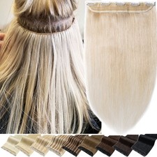 One Piece Clip in Blonde Russian Remy Human Hair Extensions 3/4 Full Head Thick