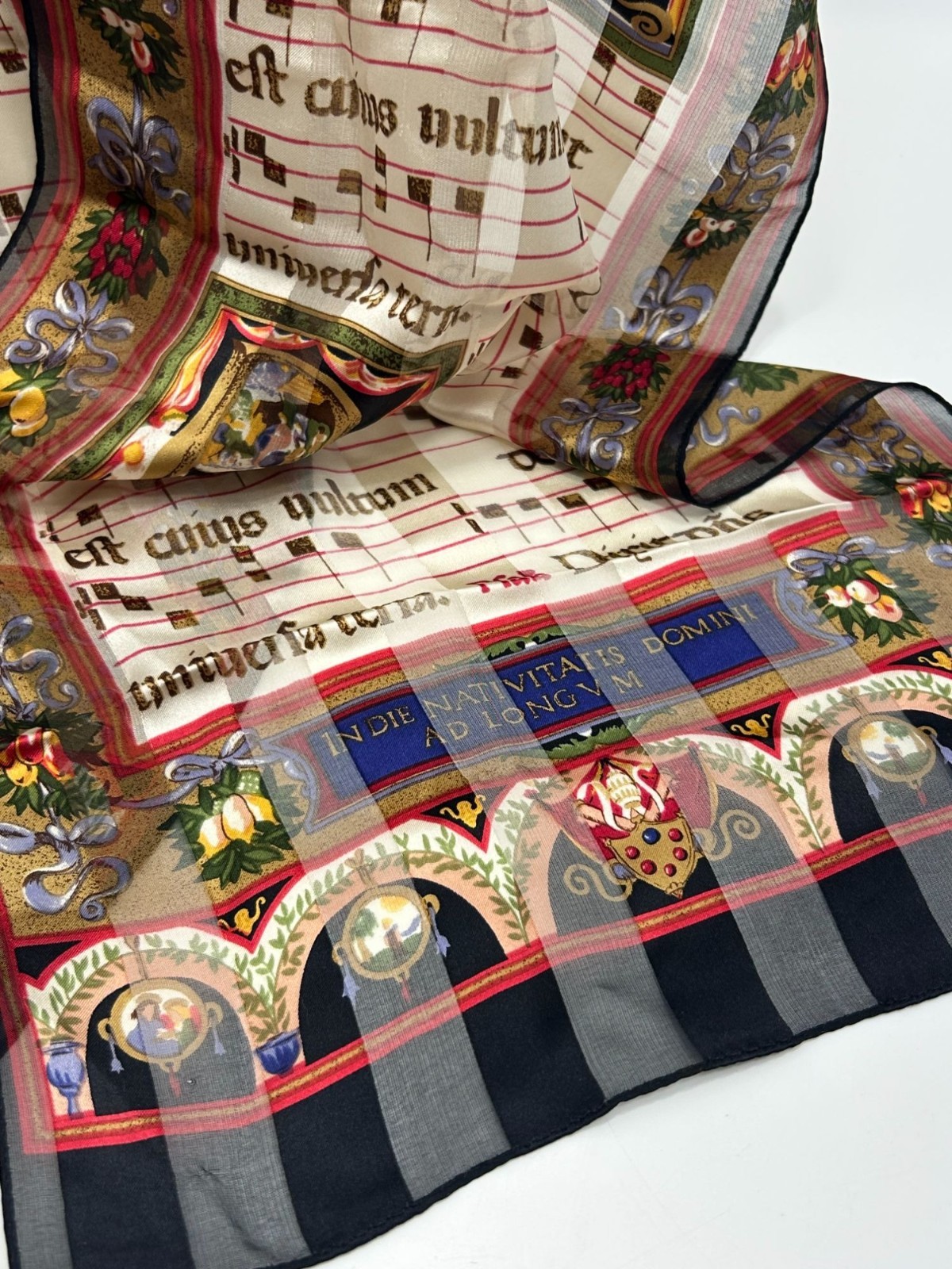 ECHO Silk Scarf Rectangular Long Hand Rolled Scar… - image 6