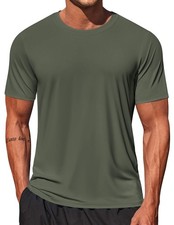 Mens Quick Dry T Shirts Short Sleeve UV Protection Sun Shirts Rash Guard Shir...