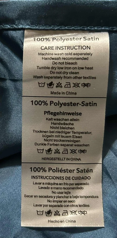 MR&HM 6 PC Satin King Set 2 Sheets 2 PillowCases 2 Pinch Pleat Shams Teal Green - Image 2 of 4