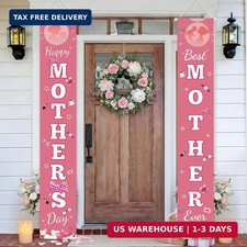 Happy Mothers Day Banner Mothers Day Decorations Porch Sign Star and White Lette