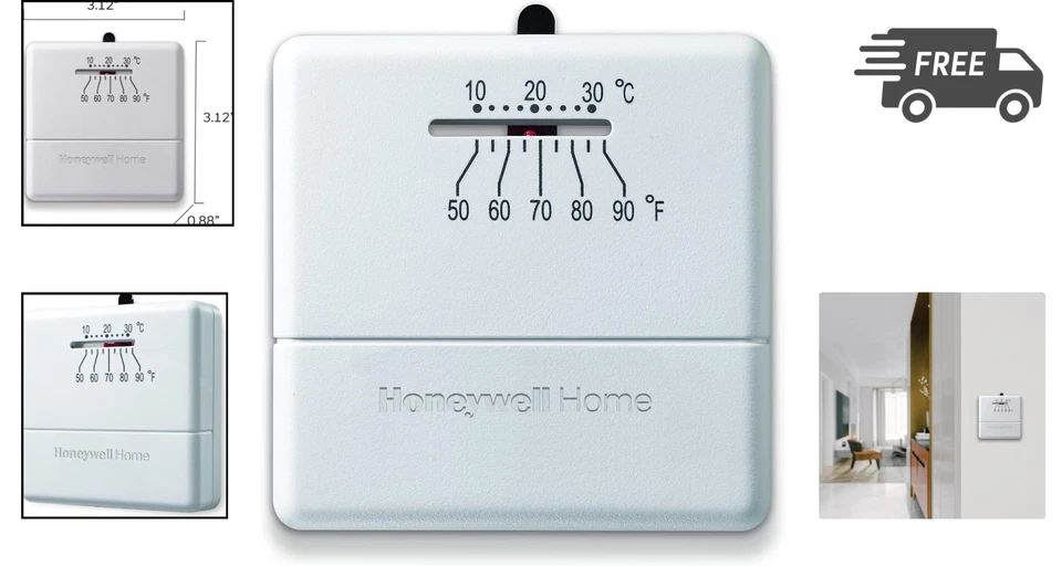 Heat Only Manual Thermostat for Furnace Control Easy Dial 120V - Image 2 of 4