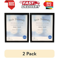  2 Pack 8.5x11 Document Picture Frame Certificate Wall Home Office Decor, Black