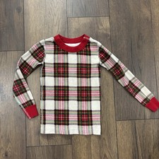 Hanna Andersson Red Plaid Pajama Top Shirt, Size 110 cm / US 5
