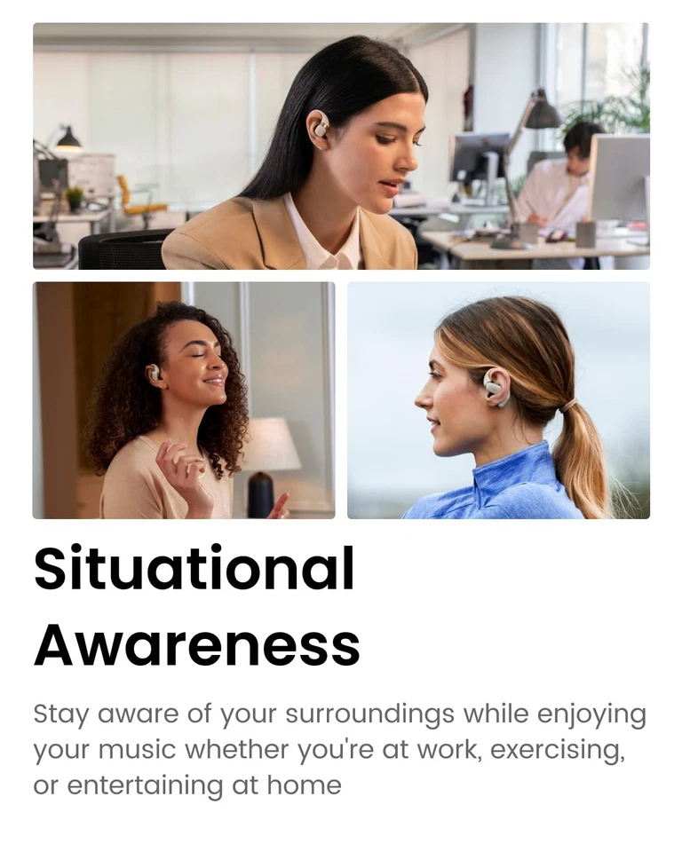 OpenFit - Open-Ear True Wireless Bluetooth Headphones with Microphone, Earbud... - Image 4 of 4