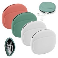 4 Pack Silicone Earphone Case Set - Mini Storage Boxes for AirPods, USB Cables &