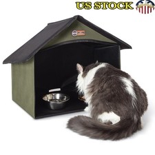 Outdoor Cat Food Water Shelter Insulated Feeding Station Easy Assembly New