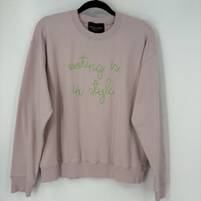 Lingua Franca Voting Is In Style Crewneck Organic Cotton Medium Pink
