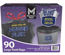 Member's Mark Power Flex 33 Gallon Trash Bags, Lavender, 90 ct.