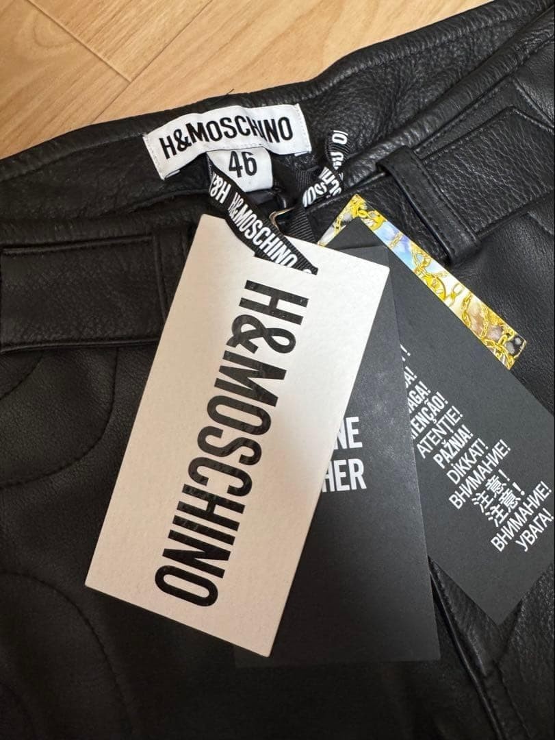 H&M x Moschino Leather Biker Pants Size 46 Rare Item image 4