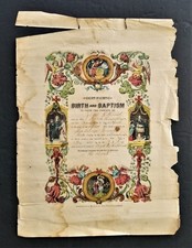 1893 antique FRAKTUR BIRTH BATISM heidelberg berks pa ROTHERMEL HIMMELBERGER